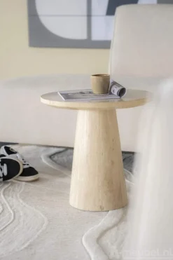 A-Meubel Bijzettafel Aime - 45cm - Beige - 95738