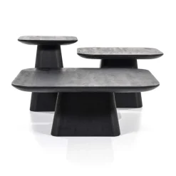 A-Meubel Bijzettafel Aron Vierkant - Zwart - 95766