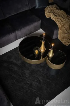 A-Meubel Bijzettafel Bunga 40cm - Goud/Zwart - 210038