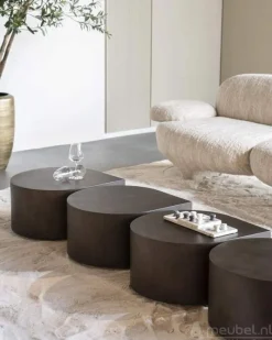 A-Meubel Bijzettafel Jules - 55cm - Bruin - 96245