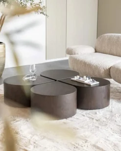 A-Meubel Bijzettafel Jules - 55cm - Bruin - 96245