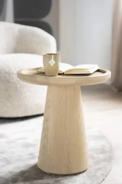 A-Meubel Bijzettafel Leia 46x49cm - Naturel - 96162