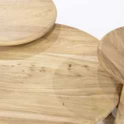 A-Meubel Bijzettafel Leoti Groot - Naturel - 240111