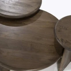 A-Meubel Bijzettafel Leoti Groot - Bruin - 240112