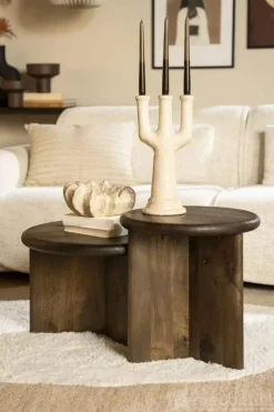 A-Meubel Bijzettafel Leoti Klein - Bruin - 240108