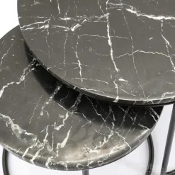 A-Meubel Bijzettafel Romeo Set van 2 45cm/60cm - Zwart - 201580