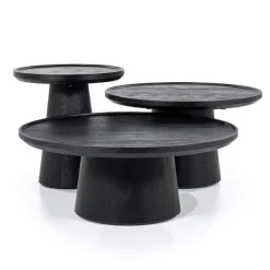 A-Meubel Bijzettafel Ron 46x49 - Zwart - 95651