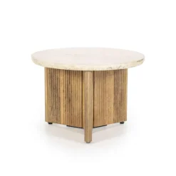 A-Meubel Bijzettafel Sara - 60cm - Beige/Bruin - 95899