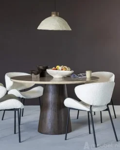 A-Meubel Eettafel Aikin - 130cm - Beige/Bruin - 95811