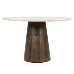 A-Meubel Eettafel Aikin - 130cm - Beige/Bruin - 95811