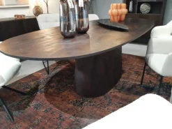 A-Meubel Eettafel Aron ovaal 300x110 - Bruin - 95672