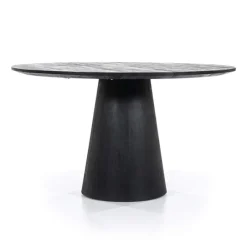 A-Meubel Eettafel Aron Rond - 130cm - Zwart - 95657