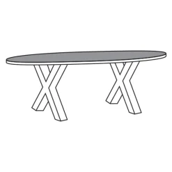 A-Meubel Eettafel TOV-XM Alphen Oud Teakhout