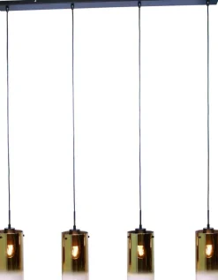 A-Meubel Hanglamp 4 lichts Goud