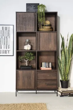 A-Meubel Kabinet Jimmy 3-deurs 2-laden - Bruin - 95868