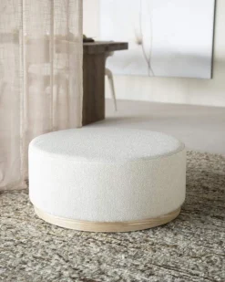 A-Meubel Poef Avah Large - Beige Mantz - 96301
