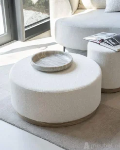 A-Meubel Poef Avah Large - Beige Mantz - 96301