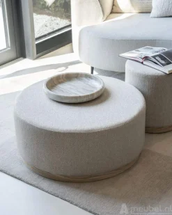 A-Meubel Poef Avah Large - Taupe Mantz - 96302