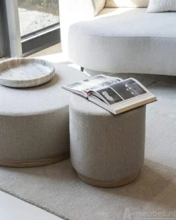 A-Meubel Poef Avah Small - Taupe Mantz - 96300
