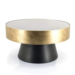 A-Meubel Salontafel Bunga 75cm - Goud/Zwart - 210039