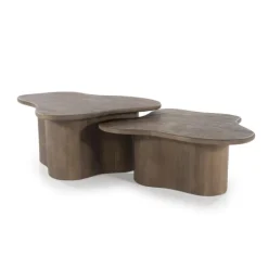 A-Meubel Salontafel Fall Set Van 2 - Bruin - 240219