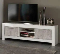 A-Meubel TV meubel Groot Marknesse Wit/Marmer