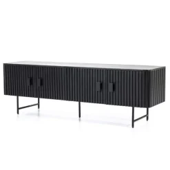 A-Meubel TV meubel Remi 4-deurs - Zwart- 95665
