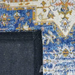 A-Meubel Vloerkleed Norwich Blauw-Goud